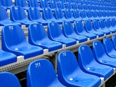 Sitzplätze im Stadion